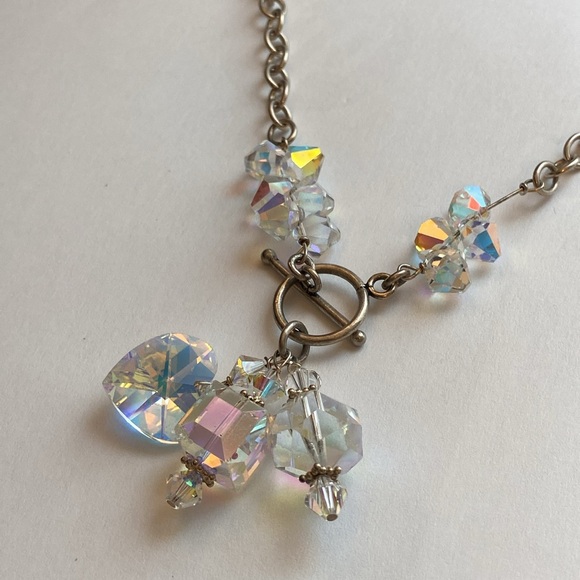 Chunky Sterling & AB Crystal Candy toggle necklace - Picture 7 of 17